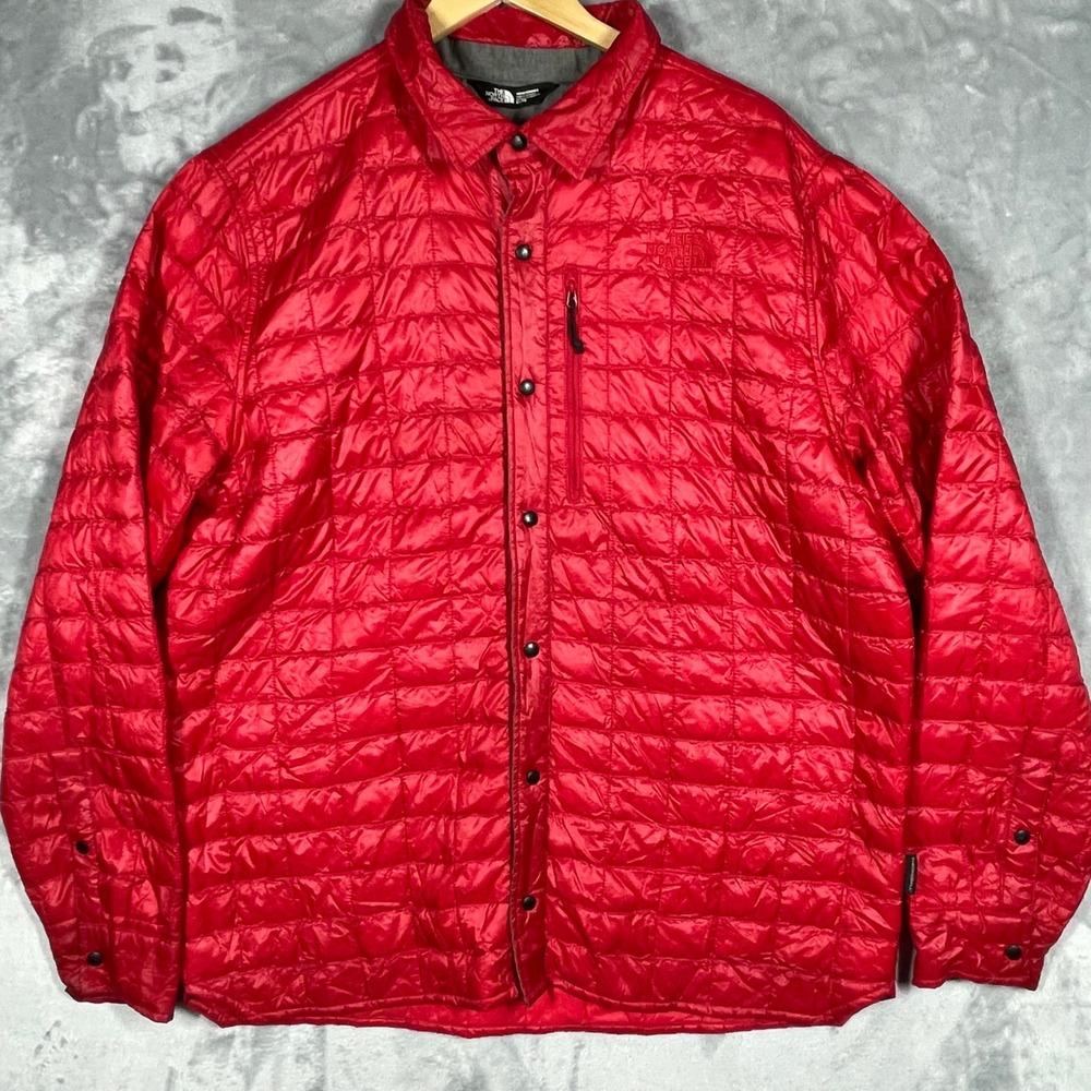 The North Face Mens ThermoBall Insulated Quilted Shirt Jacket Red CYM1 XL